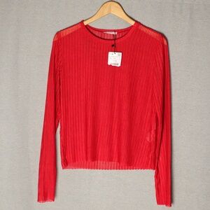 Zara Trafaluc Red Open Knit Top